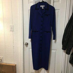 Full length Royal Blue Coat with Velvet Details